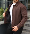 Düğme Detaylı  Kahve Hafif Oversize Kumaş Ceket- Trend Sokak Modası
