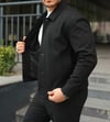 Düğme Detaylı Siyah  Hafif Oversize Kumaş Ceket- Trend Sokak Modası