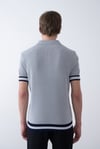 Gri Triko Polo Yakalı T-Shirt - Premium Ribana Detaylı 