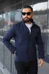 Lacivert Su İtici Teknik Kumaş Yağmurluk/Rüzgarlık Ceket