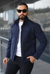 Lacivert Su İtici Teknik Kumaş Yağmurluk/Rüzgarlık Ceket