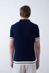 Lacivert Triko Polo Yakalı T-Shirt - Premium Ribana Detaylı 