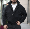 Old Money Culture Oversize Siyah Baharlık Kadife Ceket/Mont
