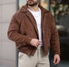 Old Money Oversize Kahve Kadife Ceket/Mont