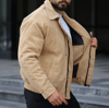Old Money Oversize Krem Kadife Ceket/Mont