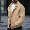 Old Money Oversize Krem Kadife Ceket/Mont