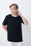 Premium  90's Lacivert Erkek T-Shirt - Kontrsat Yaka Detaylı 