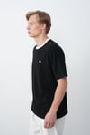 Premium  90's Siyah Erkek T-Shirt - Kontrsat Yaka Detaylı 
