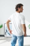 Premium  Henley Yaka Beyaz T-Shirt - Rib Dokulu Modern Fit