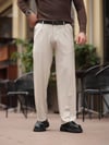 Premium Krem Baggy Kumaş Pantolon
