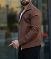 Relax Fit Kahve Keten Ceket
