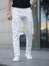 Slim Fit Chino Keten Beyaz Pantolon