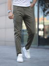 Slim Fit Chino Keten Haki Pantolon