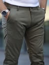 Slim Fit Chino Keten Haki Pantolon