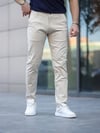 Slim Fit Chino Keten Krem Pantolon