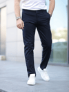 Slim Fit Chino Keten Lacivert Pantolon