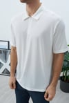 Ultra Hafif Polo Yakalı Beyaz T-Shirt -Fresh Tiril Tiril