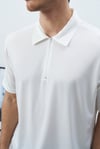 Ultra Hafif Polo Yakalı Beyaz T-Shirt -Fresh Tiril Tiril