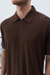 Ultra Hafif Polo Yakalı Kahve  T-Shirt -Fresh Tiril Tiril