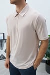 Ultra Hafif Polo Yakalı Krem  T-Shirt -Fresh Tiril Tiril