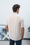 Ultra Hafif Polo Yakalı Krem  T-Shirt -Fresh Tiril Tiril