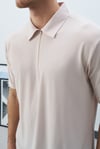 Ultra Hafif Polo Yakalı Krem  T-Shirt -Fresh Tiril Tiril