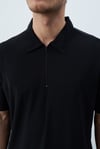 Ultra Hafif Polo Yakalı Siyah T-Shirt -Fresh Tiril Tiril