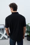 Ultra Hafif Polo Yakalı Siyah T-Shirt -Fresh Tiril Tiril