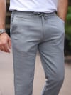Yazlık İnce Keten Jogger Gri Pantolon