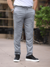 Yazlık İnce Keten Jogger Gri Pantolon