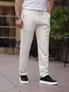 Yazlık İnce Keten Jogger Krem Pantolon