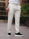 Yazlık İnce Keten Jogger Krem Pantolon