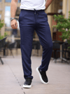Yazlık İnce Keten Jogger Lacivert Pantolon