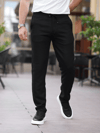 Yazlık İnce Keten Jogger Siyah Pantolon