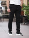 Yazlık İnce Keten Jogger Siyah Pantolon