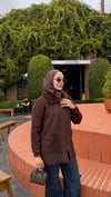 Angora Yumuşak Dokulu Kürk Yaka Ceket