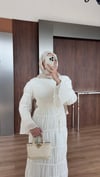 Grid Elbise | Beyaz