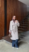 Kuşaklı Kruvaze Kaşe Kaban – Bej