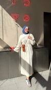 Sopia Belden KuşaklıTriko Elbise Krem 