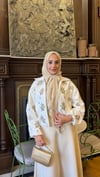 Taş İşlemeli Kısa Bomber Ceket Beyaz