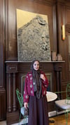Taş İşlemeli Kısa Bomber Ceket Bordo 