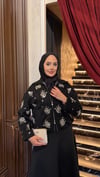 Taş İşlemeli Kısa Bomber Ceket Siyah