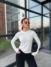 Alo Parmak Geçirme Detaylı Bluz Beyaz