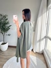 Asimetrik Kesim Vatkalı Bluz Haki