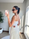 Balenli Askılı Bluz Beyaz