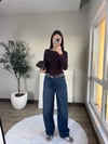 Belden Katlama Detaylı Leoparlı Jean