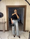 Bir Omzu Düşük Basic Tişört Siyah