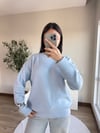 Bisiklet Yaka Yumuşak Dokulu Kazak Mavi