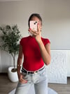 Boğazlı Triko Bluz Kırmızı
