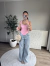 Dantel Detaylı Korse Bluz Pembe